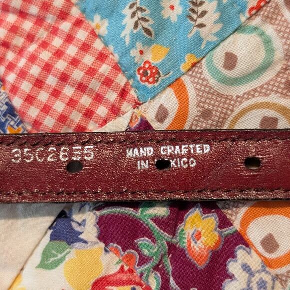 Rare Vtg M & P Hand Crafted in Mexico Hand Tooled Red Leather Braided Belt Sz 30 - Picture 7 of 8
